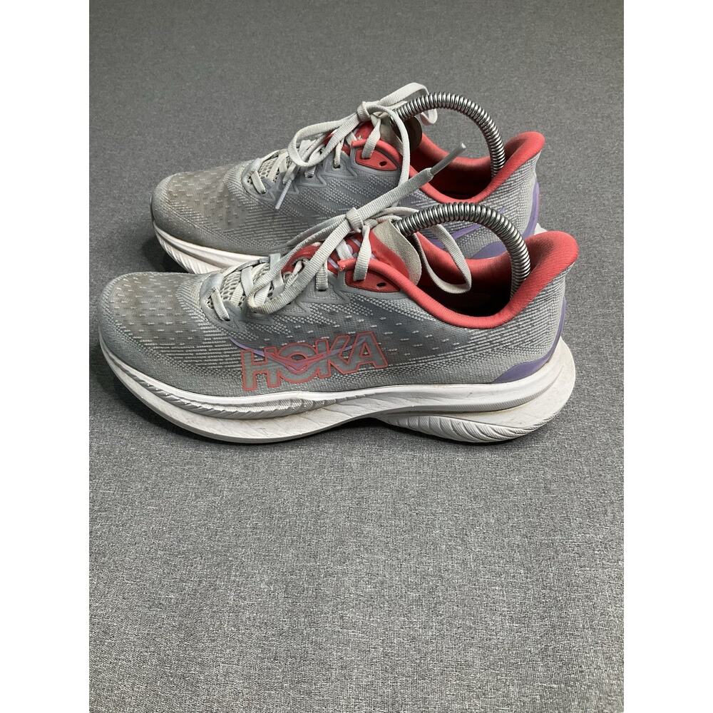 Hoka One One Mach 6 Womens Size 8 Gray Purple Athletic Running Shoes Sneakers